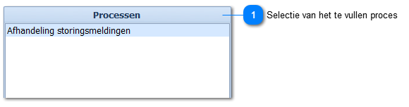 Selectie van het te vullen proces